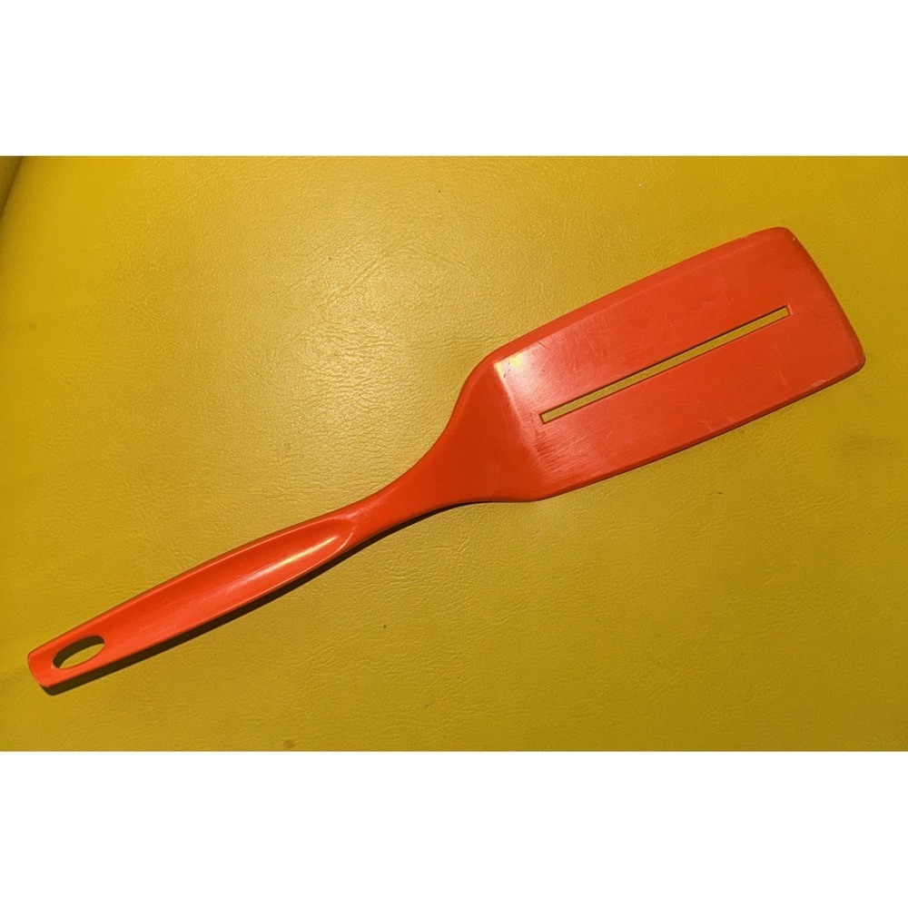 Vtg FOLEY Orange Nylon Spatula 1 Slot 12" Turner Flipper MCM USA Made Kitchen